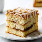 Cinnamon Streusel Coffee Cake with Crumb Topping and Drizzle Recipe