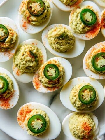 Mexican Deviled Eggs with Avocado and Jalapeño Recipe
