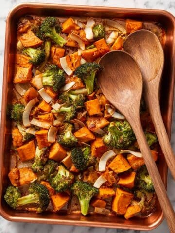 Asian-Style Sweet Potatoes with Broccoli and Toasted Coconut Recipe