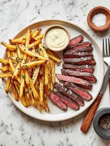 Steak Frites with Crispy Potatoes and Garlic Aioli Recipe