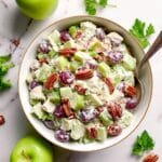 Creamy Waldorf Salad with Apples, Grapes, and Pecans Recipe
