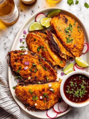 Crispy Birria Tacos with Oaxacan Cheese and Cilantro Recipe