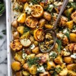 Sheet Pan Greek Garlic Butter Chicken and Potatoes Recipe