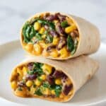 15 Minute Black Bean and Spinach Burritos Recipe