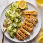 Crispy Pistachio Chicken with Zucchini Ribbon Salad Recipe