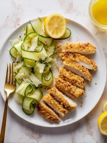 Crispy Pistachio Chicken with Zucchini Ribbon Salad Recipe