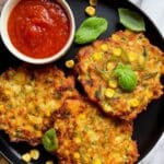 Air Fried Cheesy Zucchini Corn Fritters (+ skillet instructions) Recipe