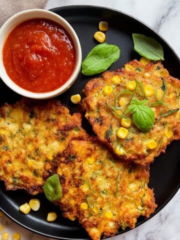 Air Fried Cheesy Zucchini Corn Fritters (+ skillet instructions) Recipe