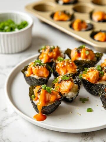 Easy Baked Salmon Sushi Cups Recipe
