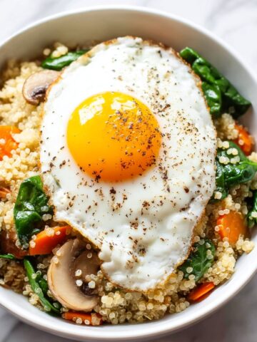 Savory High Protein Quinoa Breakfast Bowl Recipe