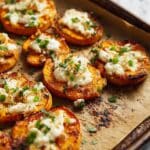 Smashed Sweet Potatoes with Feta Recipe