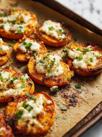 Smashed Sweet Potatoes with Feta Recipe