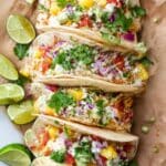 Fish Tacos with Homemade Taco Sauce and Fresh Toppings Recipe