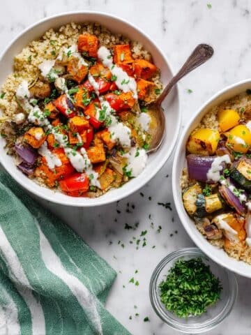 Quinoa Bowl with Roasted Vegetables and Tahini Sauce Recipe