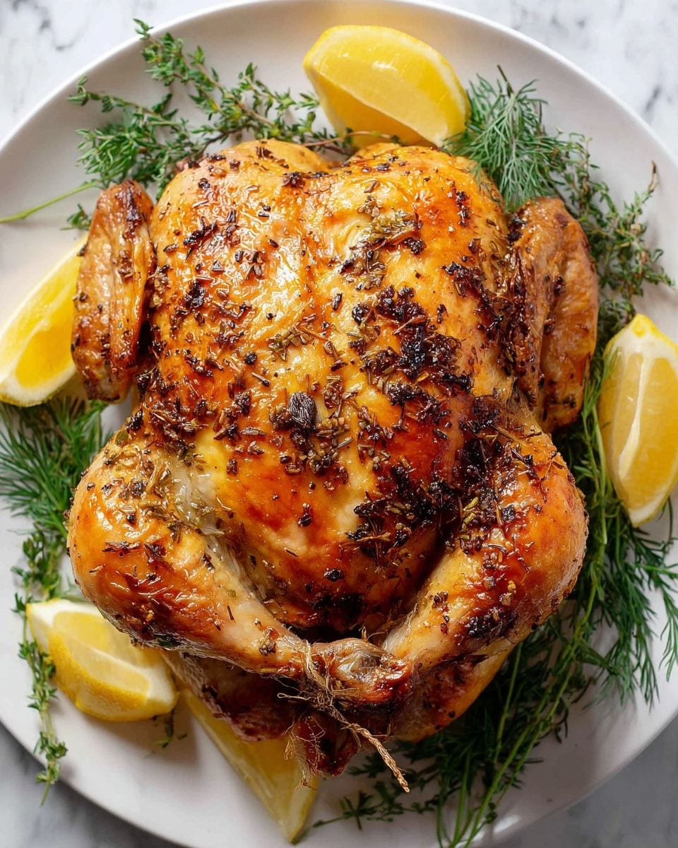 Roasted Whole Chicken with Garlic, Thyme, and Lemon Recipe - Recipe Image