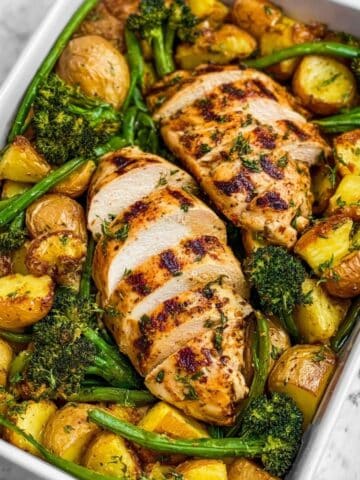Sheet Pan Garlic Butter Chicken with Roasted Vegetables Recipe