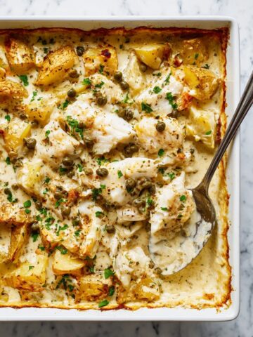 Cod & Potatoes in Rosemary Cream Sauce Recipe