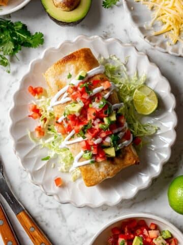 Air Fryer Chicken Chimichangas with Pico de Gallo and Avocado Recipe