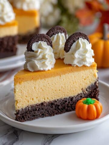 Pumpkin Cheesecake with Gingersnap Crust and Spiced Whipped Topping Recipe
