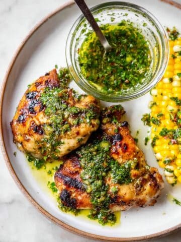 Grilled Chicken Thighs with Chimichurri Recipe