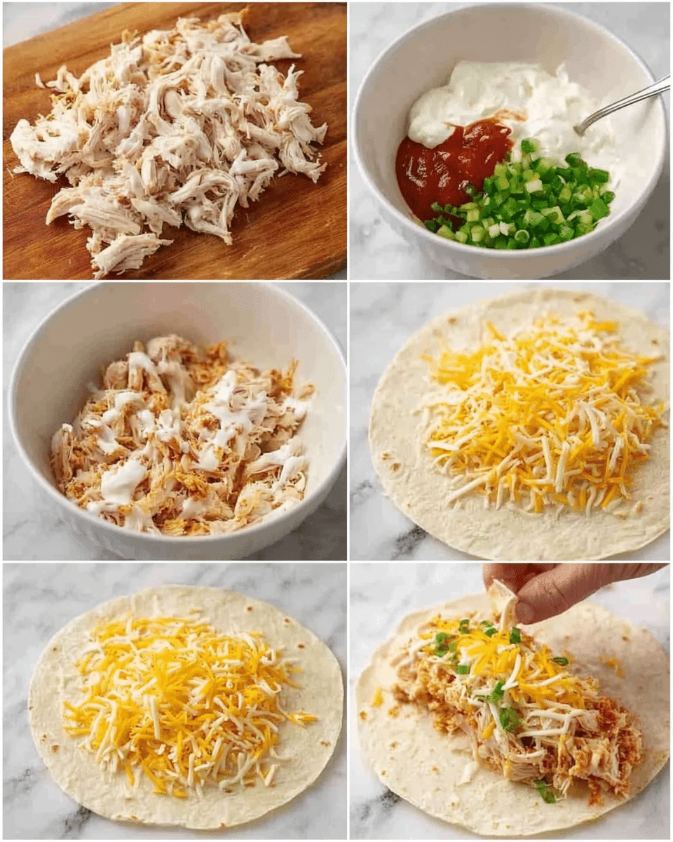 Cheesy Chicken Garlic Wraps Recipe