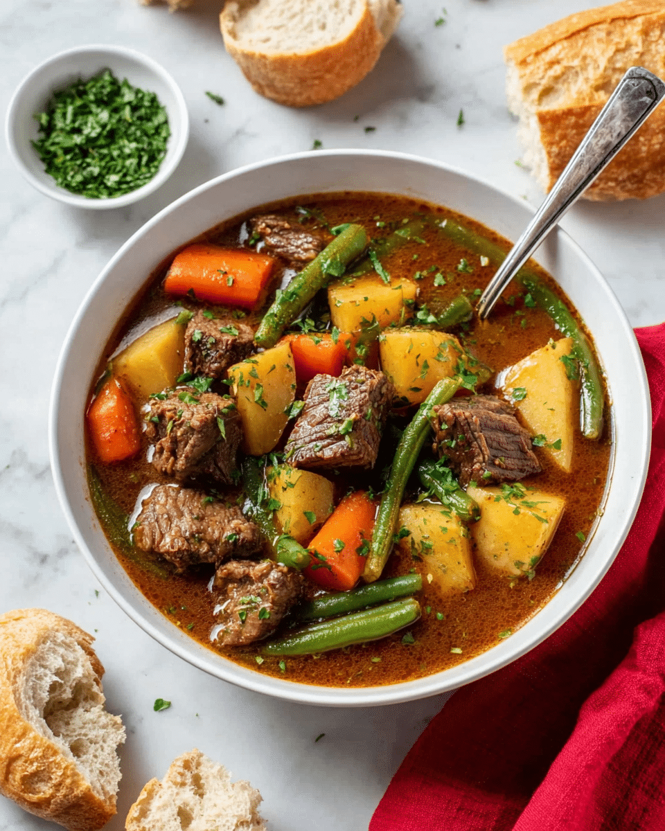 Hearty Beef Stew with Vegetables and Herbs Recipe