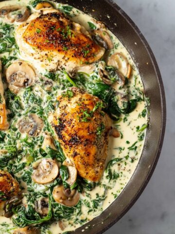 Creamy Chicken Florentine with Mushrooms and Spinach Recipe