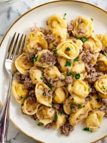 Cheesesteak Tortellini Skillet Recipe