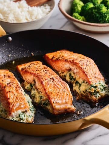 Creamy Spinach Stuffed Salmon Recipe