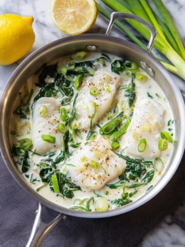 Creamy Lemon Garlic Cod Recipe