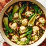 Potsticker Soup with Mushrooms, Bok Choy, and Ginger Recipe