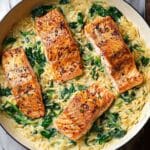 One-Skillet Salmon with Lemon Orzo Recipe