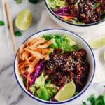 Teriyaki Chicken Wonton Taco Bowls Recipe