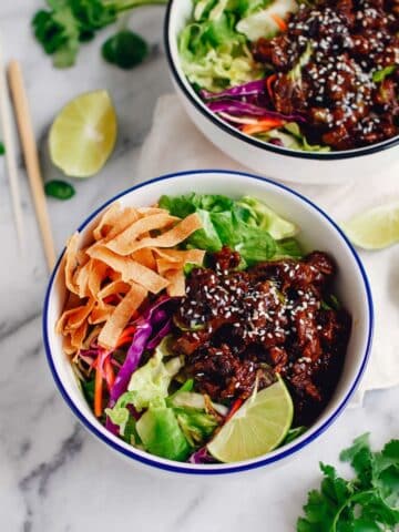 Teriyaki Chicken Wonton Taco Bowls Recipe
