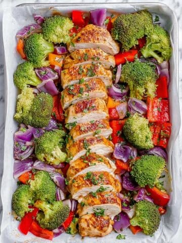 Sheet Pan Baked Chicken Breast with Roasted Vegetables Recipe