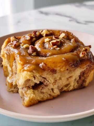 Sticky Bun Casserole with Pecan Caramel Glaze Recipe