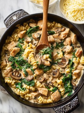 One Pot Creamy Chicken and Mushroom Pasta Recipe