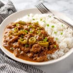 Best Beef Tips and Rice with Brown Gravy Recipe