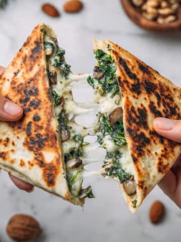 Spinach and Mushroom Quesadillas Recipe
