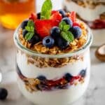Greek Yogurt Parfait with Berries, Granola, and Honey Recipe