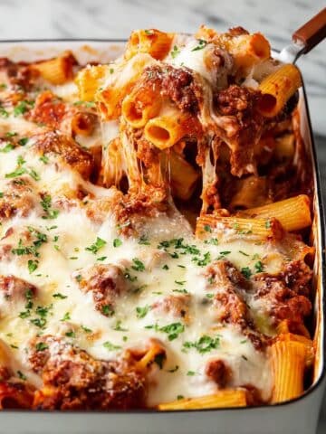 Baked Rigatoni with Italian Sausage and Beef Recipe