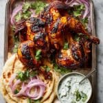 Tandoori Chicken with Lemon Rice and Raita Recipe