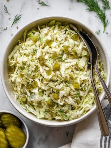 Creamy Dill Pickle Coleslaw (15-Minutes + Easy!) Recipe