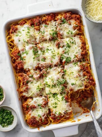 Cheesy Baked Spaghetti with Ground Beef Recipe