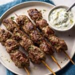 Air Fryer Beef Kofta Kebabs with Tzatziki Sauce Recipe