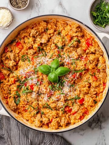 Simple Sausage Orzo One Pot Recipe