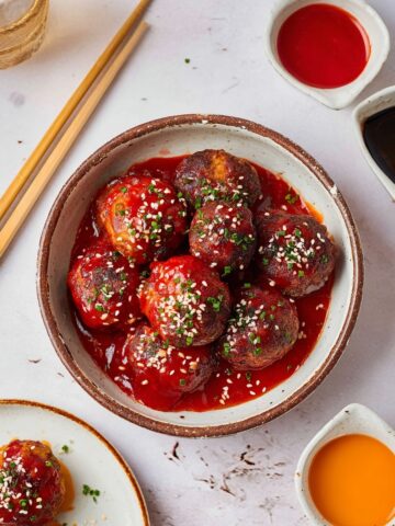Korean BBQ Meatballs with Spicy Mayo Dip Recipe