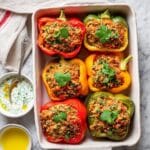 Chicken Stuffed Peppers with Herb Yogurt Sauce Recipe