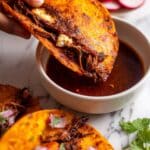 Crispy Birria Tacos with Melted Oaxacan Cheese and Fresh Garnishes Recipe