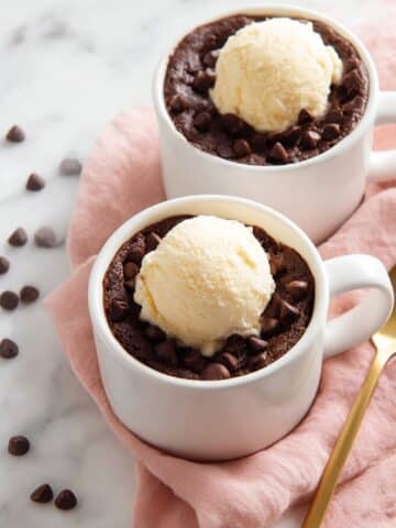 Microwave Chocolate Mug Brownie with Ice Cream Recipe
